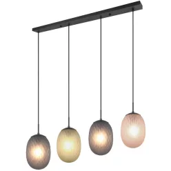   TRIO 364200417 FACETTE Többágú Függesztett Lámpa Fekete E27 IP20