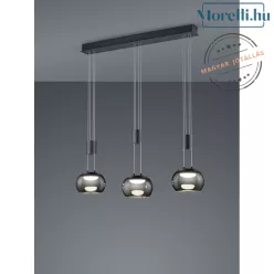 függesztett lámpa fekete színű vázzal és fém testtel beltéri használatra trio-342010332 - moretti.hu