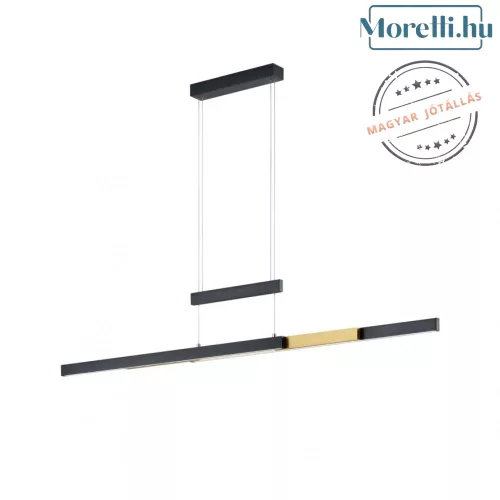 függesztett lámpa fekete színű vázzal és fém testtel beltéri használatra trio-375310502 - moretti.hu