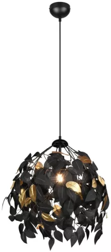 TRIO R10461932 LEAVY Glamour Függesztett Lámpa Fekete E27 IP20