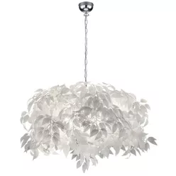   TRIO R10464001 LEAVY Glamour Függesztett Lámpa Fehér, Ezüst E14 IP20