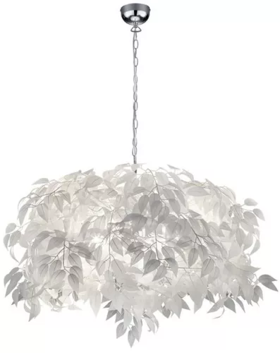 TRIO R10464001 LEAVY Glamour Függesztett Lámpa Fehér, Ezüst E14 IP20