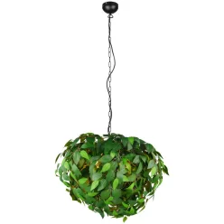   TRIO R10464015 LEAVY Glamour Függesztett Lámpa Fekete, Zöld E14 IP20