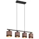 TRIO R31554041 DAVOS Többágú Függesztett Lámpa Fekete, Szürke E14 IP20