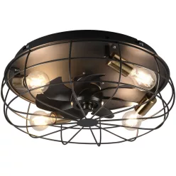   TRIO R61095032 TRONDHEIM Ventilátoros lámpa Fekete E27 IP20