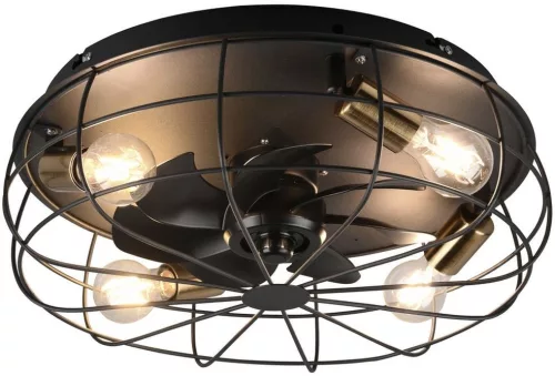 TRIO R61095032 TRONDHEIM Ventilátoros lámpa Fekete E27 IP20