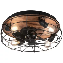   TRIO R61105032 TRONDHEIM Ventilátoros lámpa Fekete E27 IP20