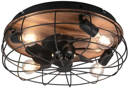 TRIO R61105032 TRONDHEIM Ventilátoros lámpa Fekete E27 IP20