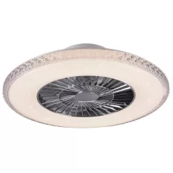 TRIO R62412106 HARSTAD Ventilátoros lámpa Ezüst LED IP20