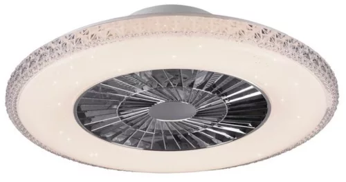 TRIO R62412106 HARSTAD Ventilátoros lámpa Ezüst LED IP20