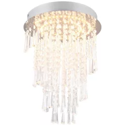   TRIO R67341106 POMP Kristály Mennyezeti Lámpa Ezüst LED IP20