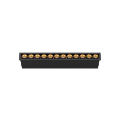   UNIVERSO Süllyesztett spot lámpa 20w 1400lm CCT.kap RA90 24° IP20 Fekete/Arany 240x31x40mm kivágás:236x27mm 5év