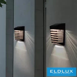   UNIVERSO Solar fali lámpa 5V 0.3w 30lm 6500k IP65 fekete 120x120x90mm