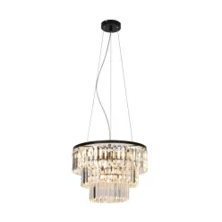   ZUMA LINE P17127-4 TIFFANY Kristály Függesztett Lámpa Fekete, Átlátszó E14 IP20