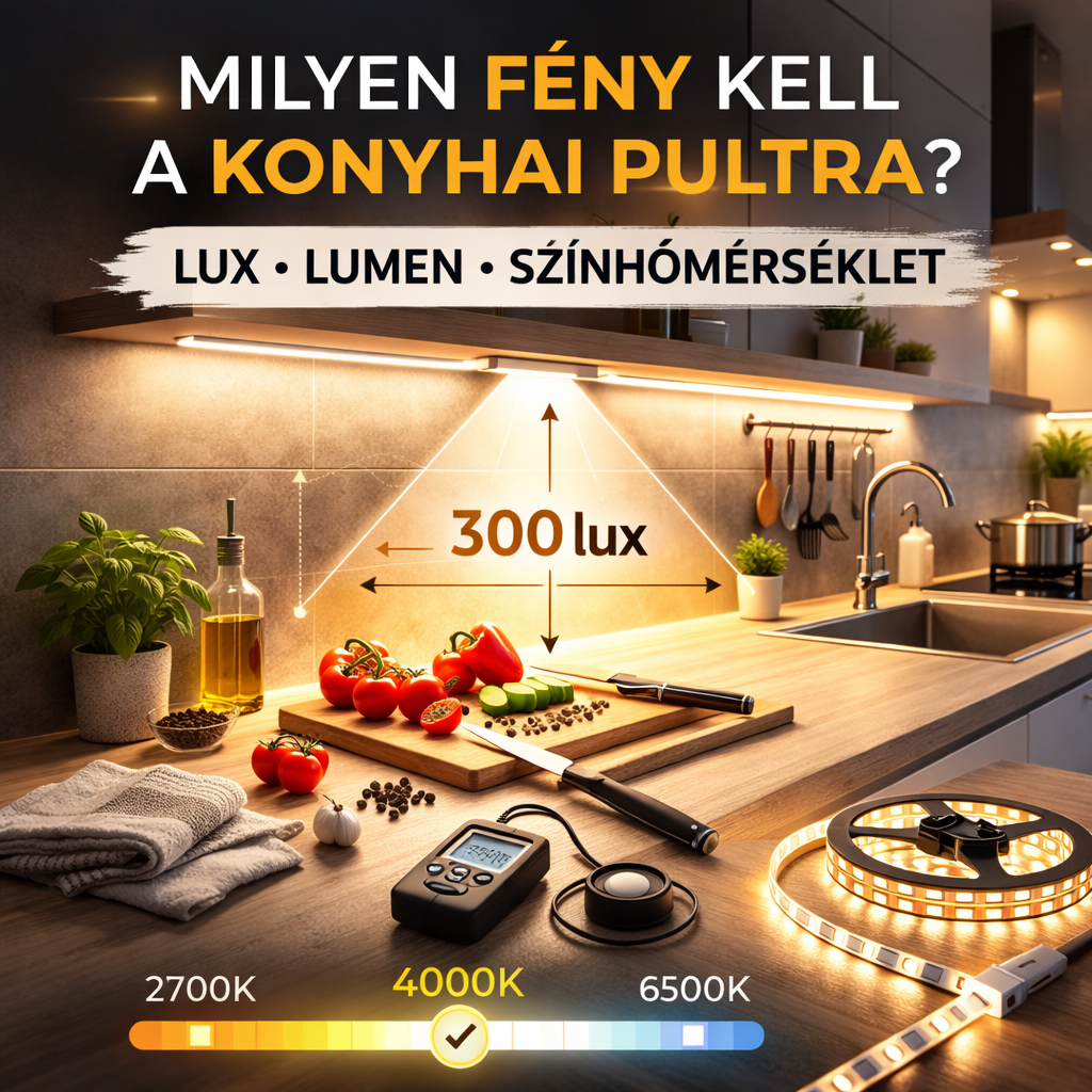 Milyen fény kell a konyhai pultra? Lux, lumen, színhőmérséklet
